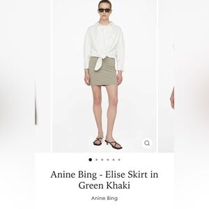 Anine Bing Elise skirt in Green Khaki new with tags